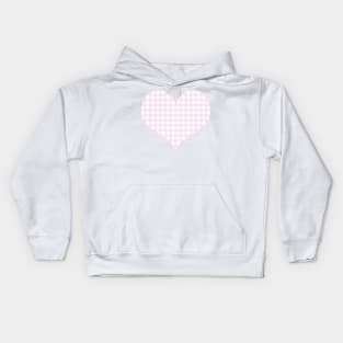 Pale Pink and White Gingham Pattern Kids Hoodie